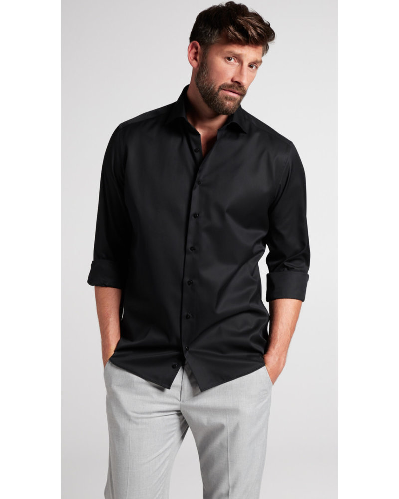 ETERNA Modern Fit Black Shirt