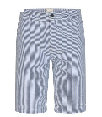 BRUUN & STENGADE Slim Fit Blue/White Striped Shorts