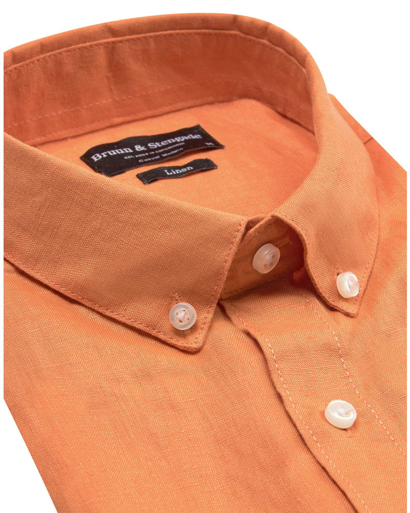 BRUUN & STENGADE Modern Fit Orange Shirt