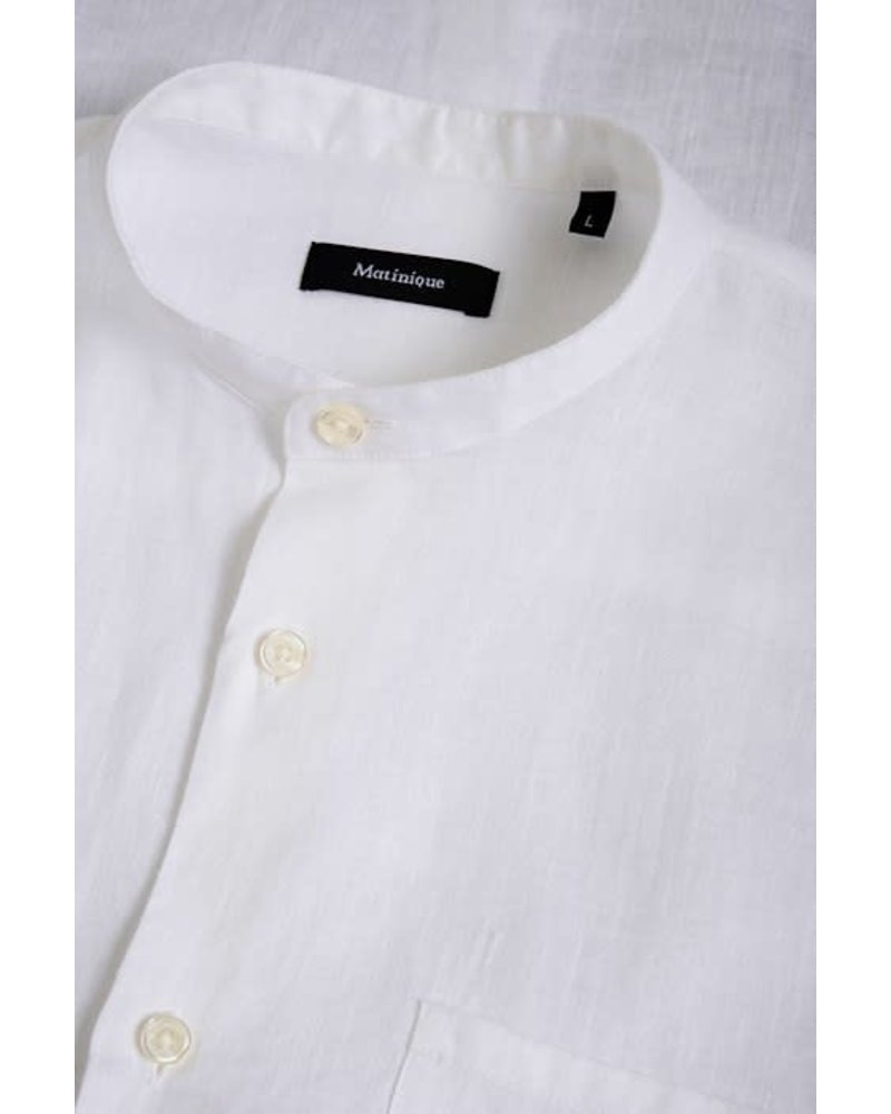 MATINIQUE Slim Fit White Linen Shirt