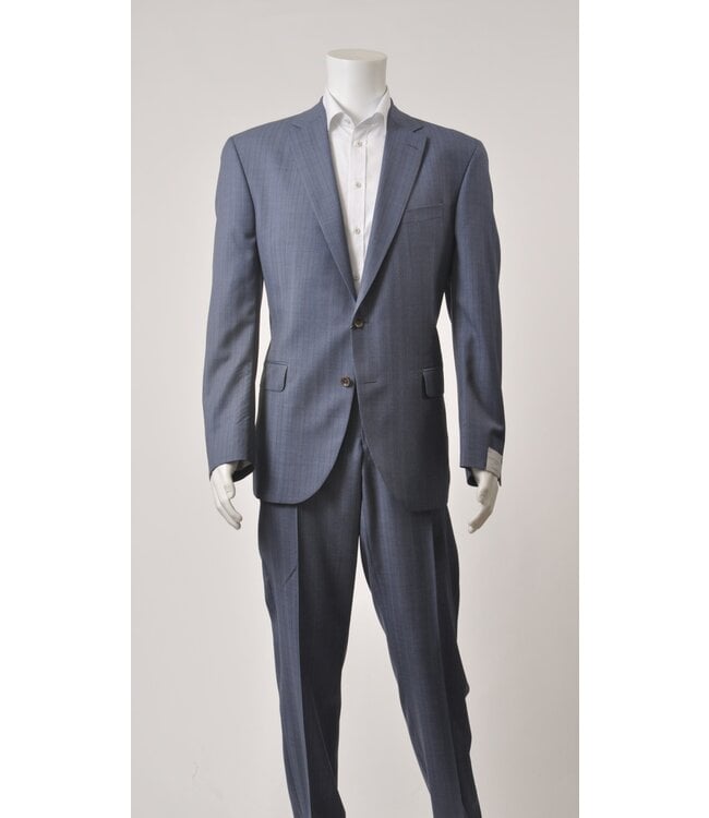 Modern Fit Light Blue Pin StripeSuit - Benjamin's Menswear