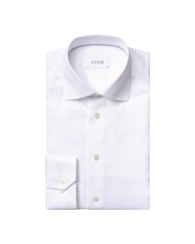 ETON Modern Fit White Twill Dress Shirt