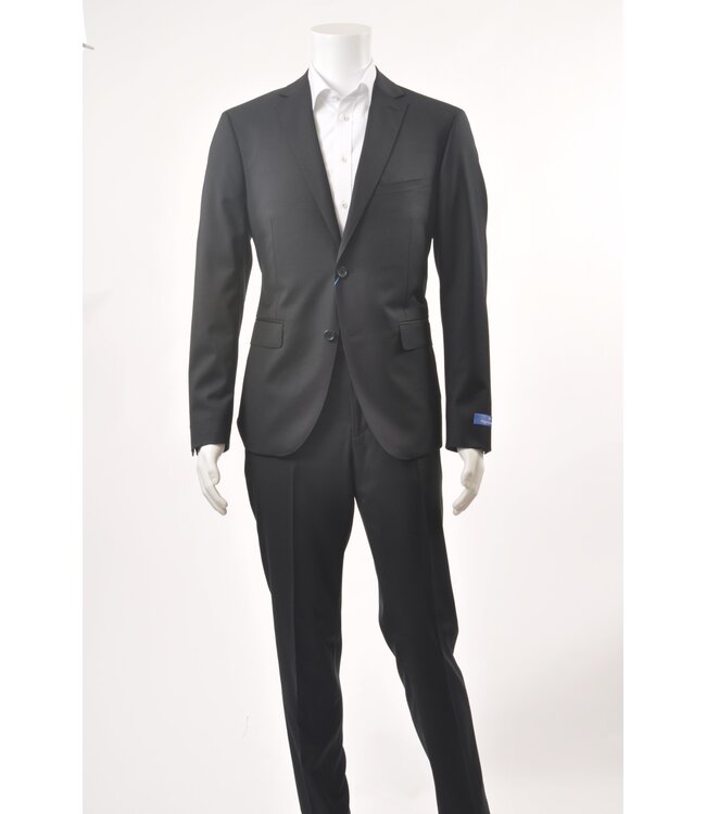 Slim Fit Black Tonal Striped Suit