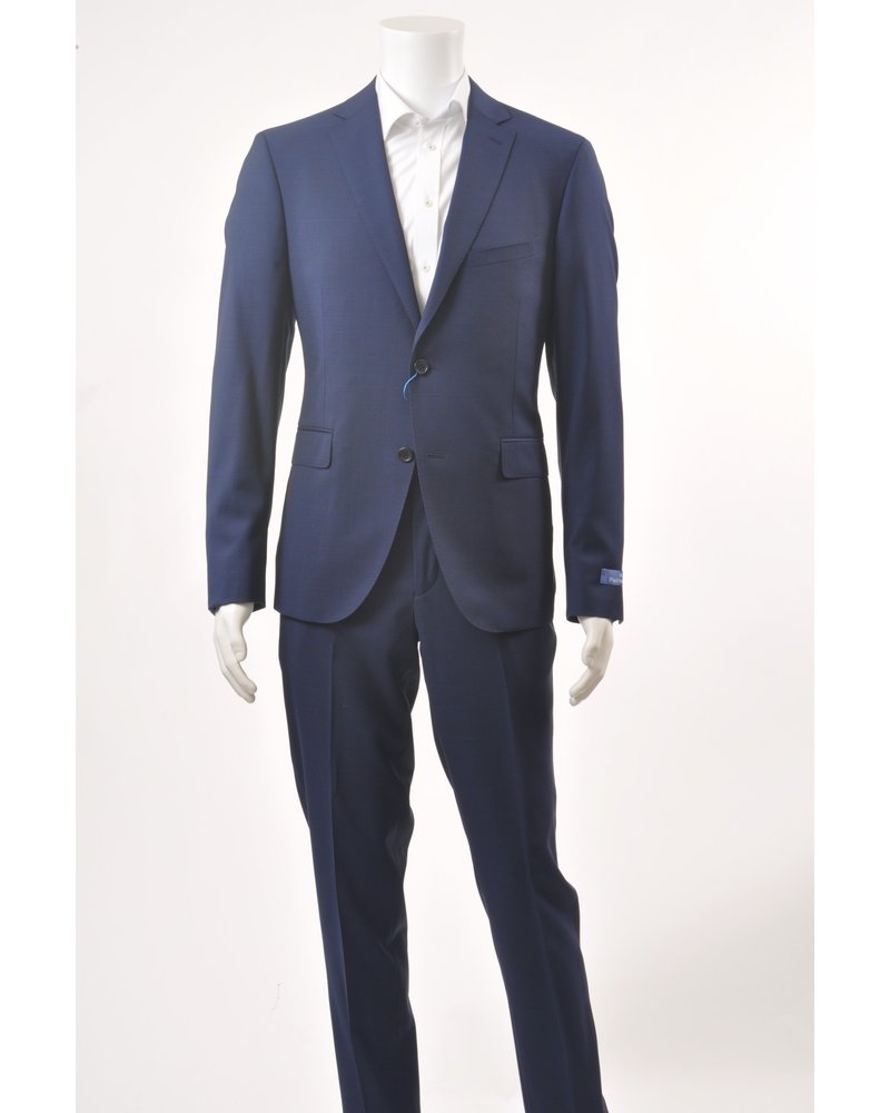 PAUL BETENLY Slim Fit Blue Checked Suit