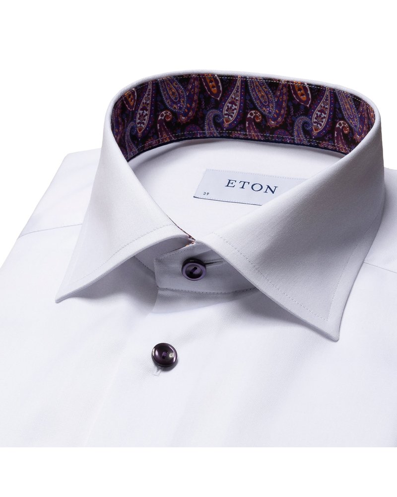 ETON Modern Fit White with Purple Trim Shirt