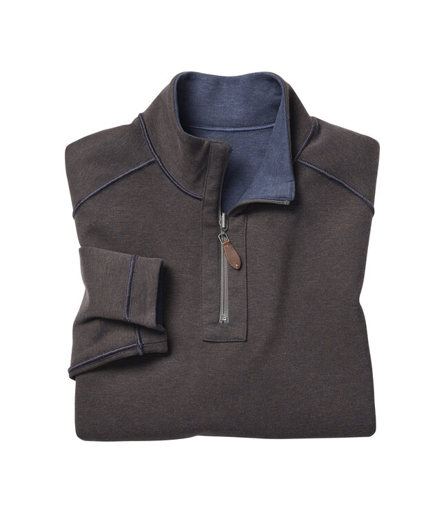 Navy Reversible Solid 1/4 Zip