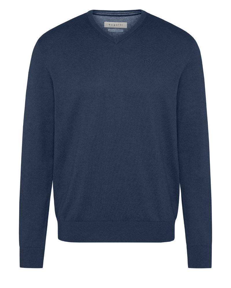 BUGATTI Mid Blue V Neck Sweater