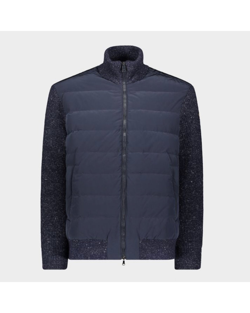 PAUL & SHARK Navy Quilted Save the Sea Sweater Jacket