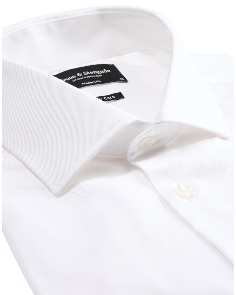 BRUUN & STENGADE Modern Fit Begovic White Shirt