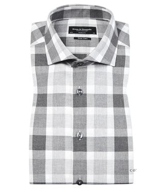 BRUUN & STENGADE Modern Fit Grey Plaid Shirt