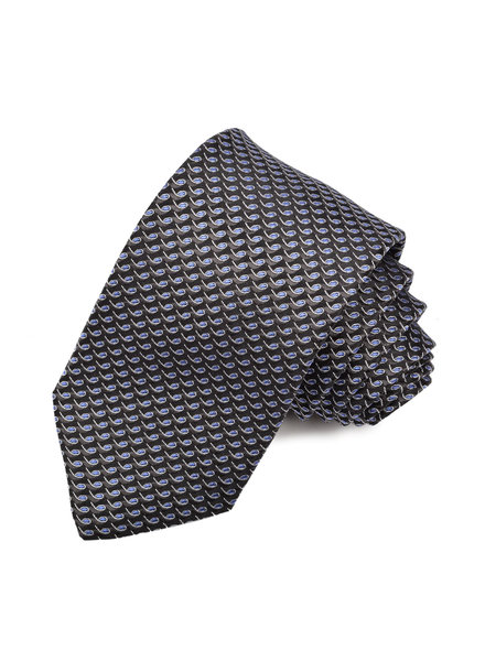 DION Black Blue Patterned Silk Tie