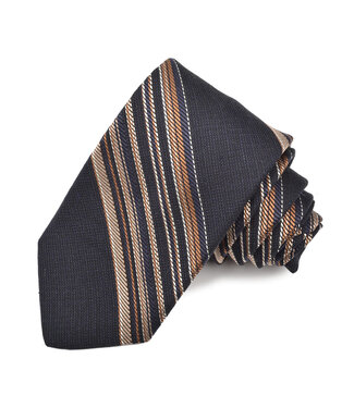 DION Navy Tan Striped Tie