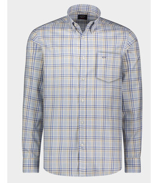 PAUL & SHARK Classic Fit Grey Blue Plaid Shirt