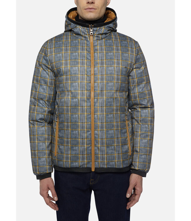 Mustard Glen Check Reversible Bomber