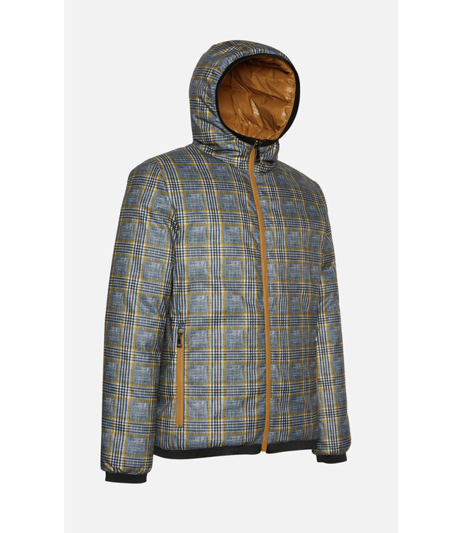 Mustard Glen Check Reversible Bomber