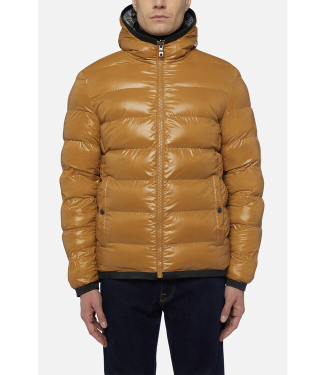 Mustard Glen Check Reversible Bomber