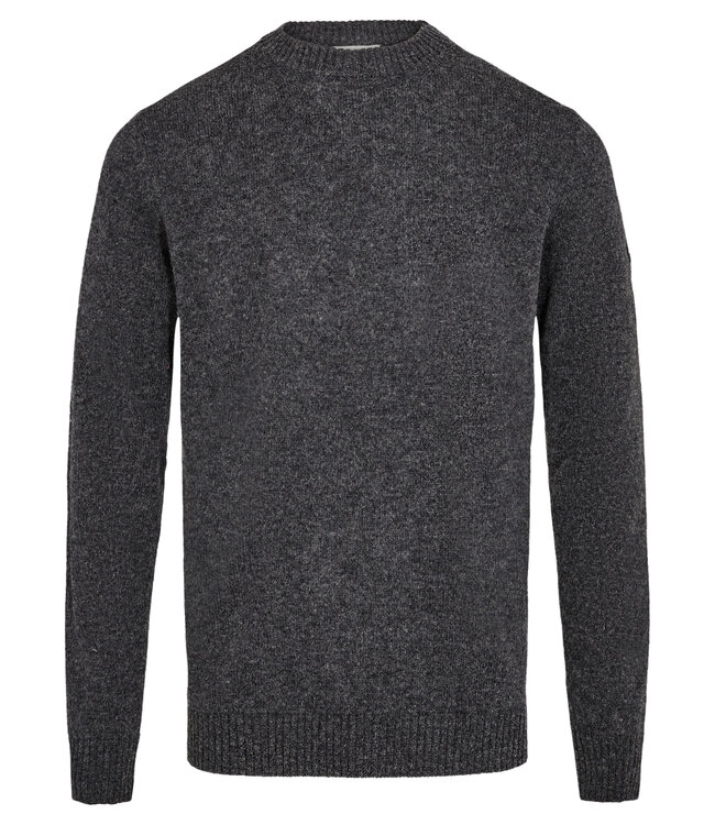 Grey Solid Crew Neck Sweater