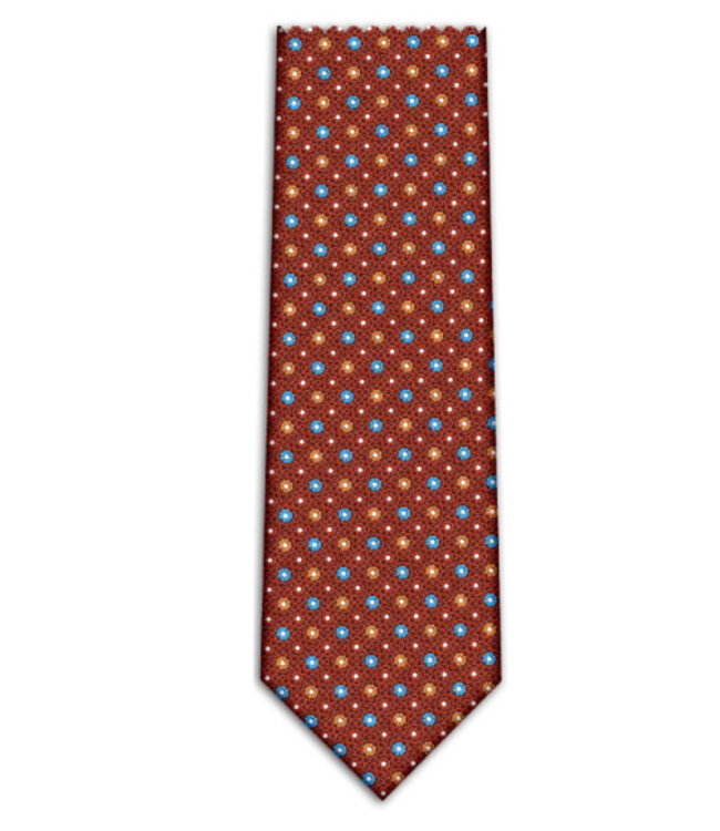 DION Orange Gold Square Tie - Benjamin's Menswear