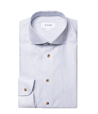 ETON Slim Fit Blue Grey Bengal Striped Shirt