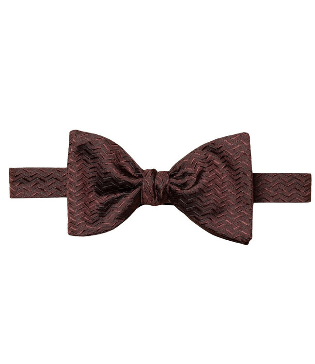 Burgundy Herringbone Bow Tie