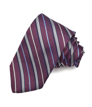 DION Burgundy Striped Tie