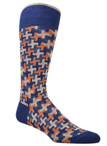 DION Orange Blue Jacks Socks