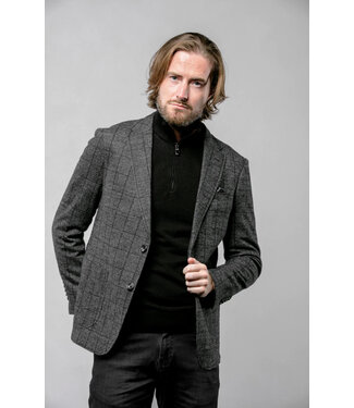 7 DOWNIE Modern Fit Charcoal Check Sport Coat