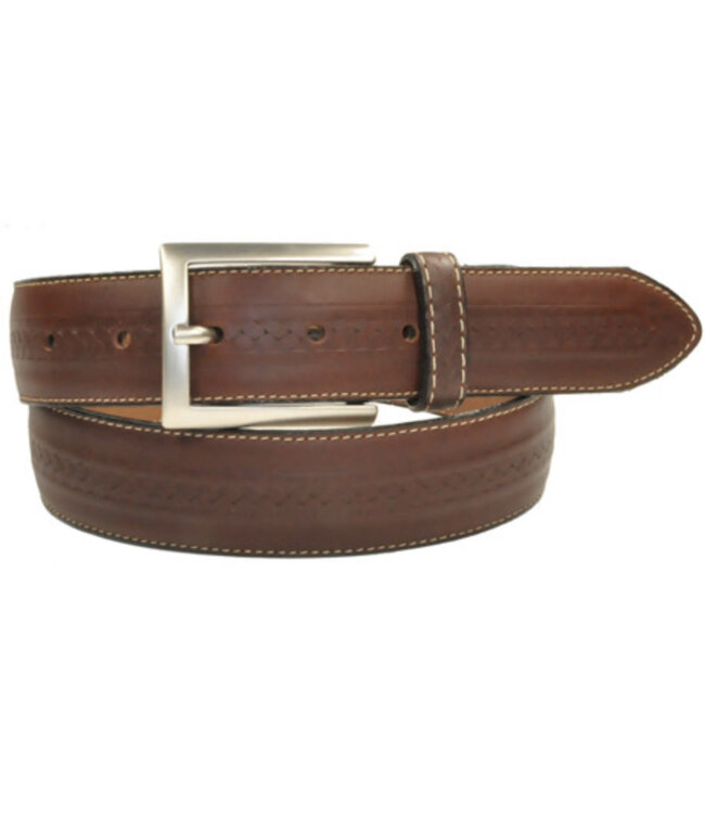 Brown Braid Embossed Belt
