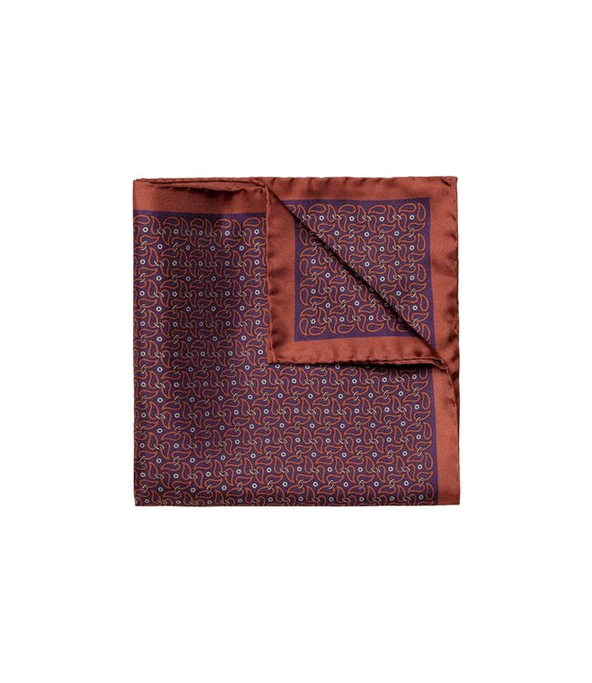 Brown Paisley Silk Pocket Square