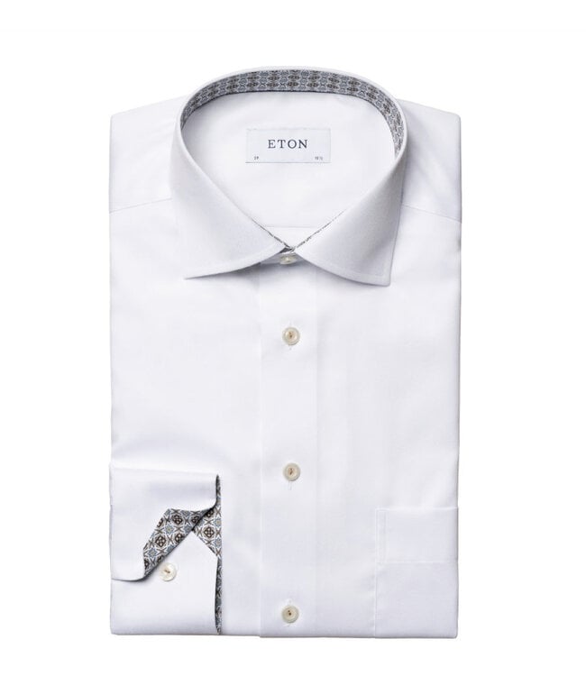 Classic Fit White With Brown Trim Shirt