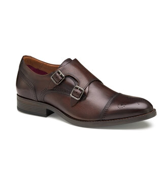 JOHNSTON & MURPHY Brown Hawthorn Monk Strap Shoes