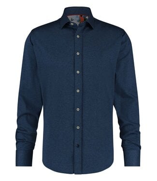 A FISH NAMED FRED Modern Fit Blue Jersey Shirt