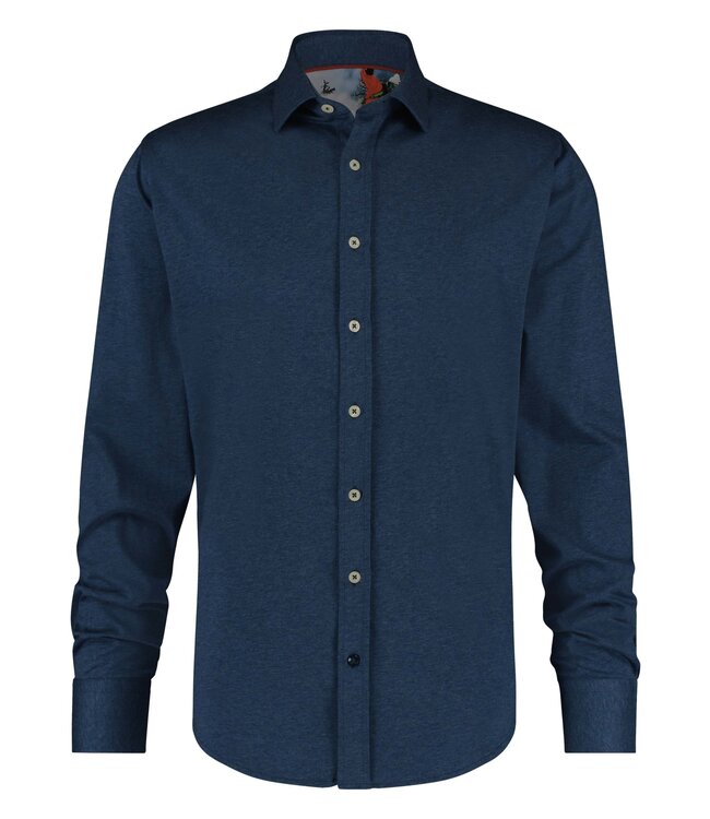 Modern Fit Blue Jersey Shirt