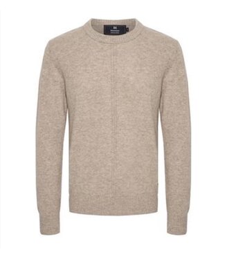 Taupe Crew Neck Sweater - Benjamin's Menswear