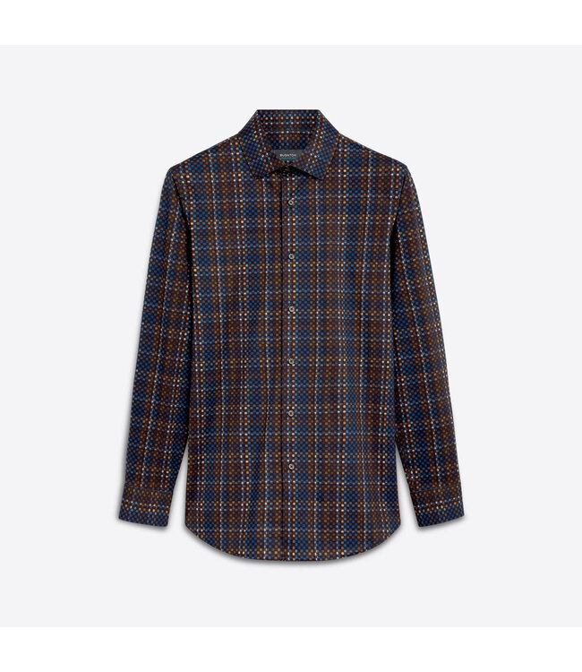 Modern Fit Brown Navy Shirt