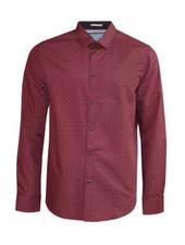 MARCO Classic Fit Red Navy Print Shirt