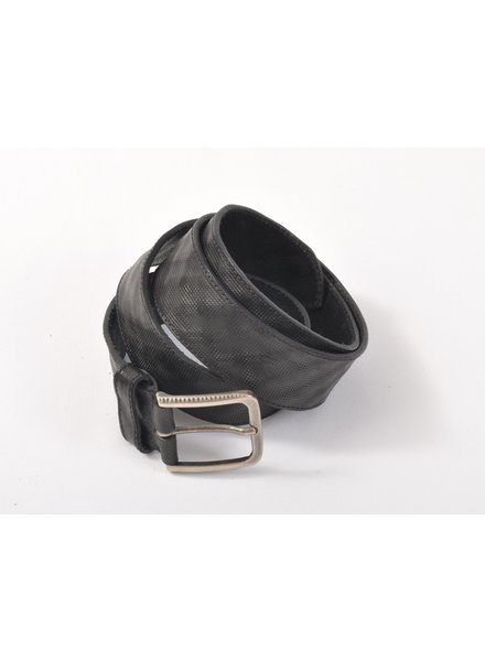 BUGATTI Black Printed Leather Belt