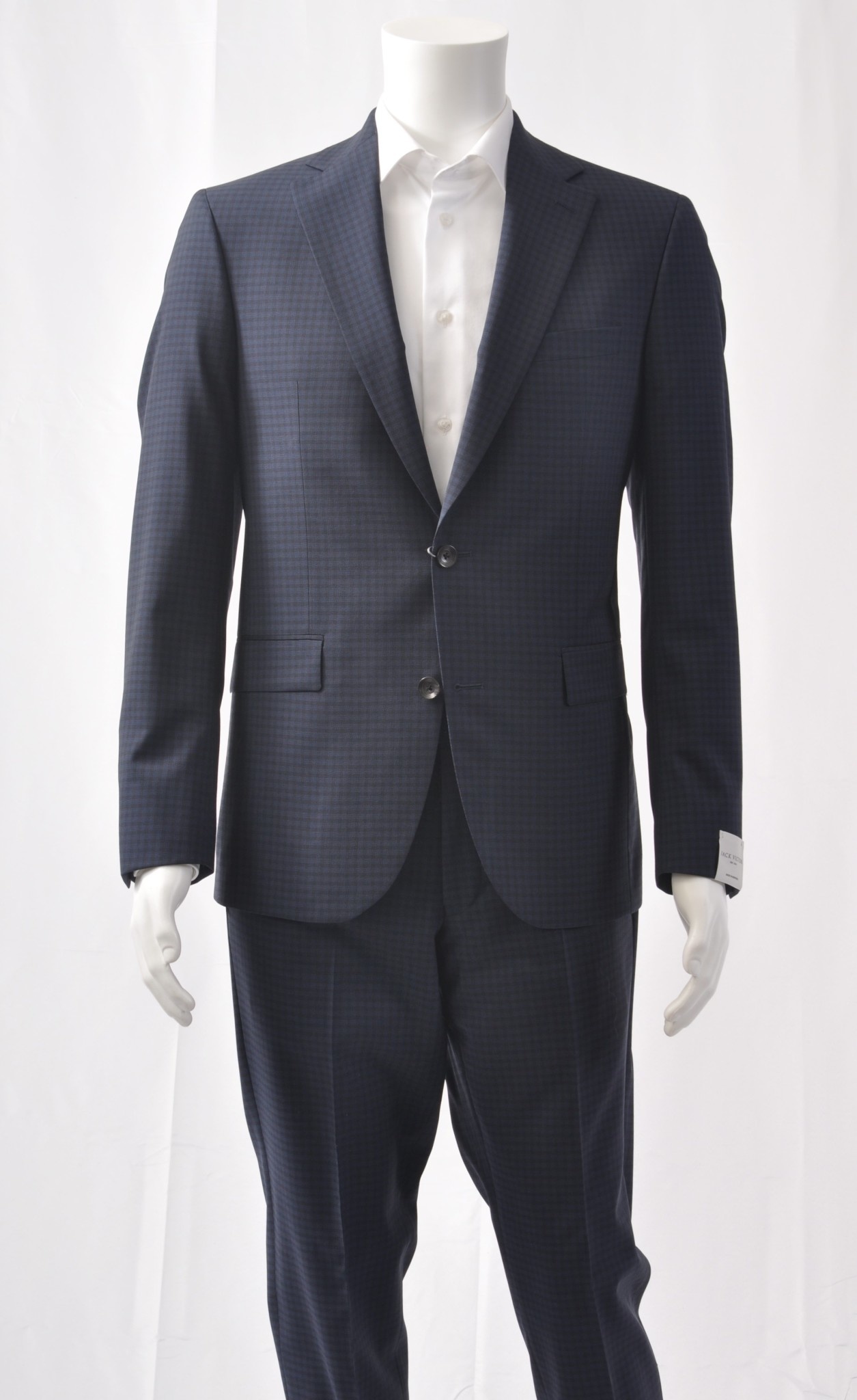 Modern Fit Navy Mini Block Suit - Benjamin's Menswear