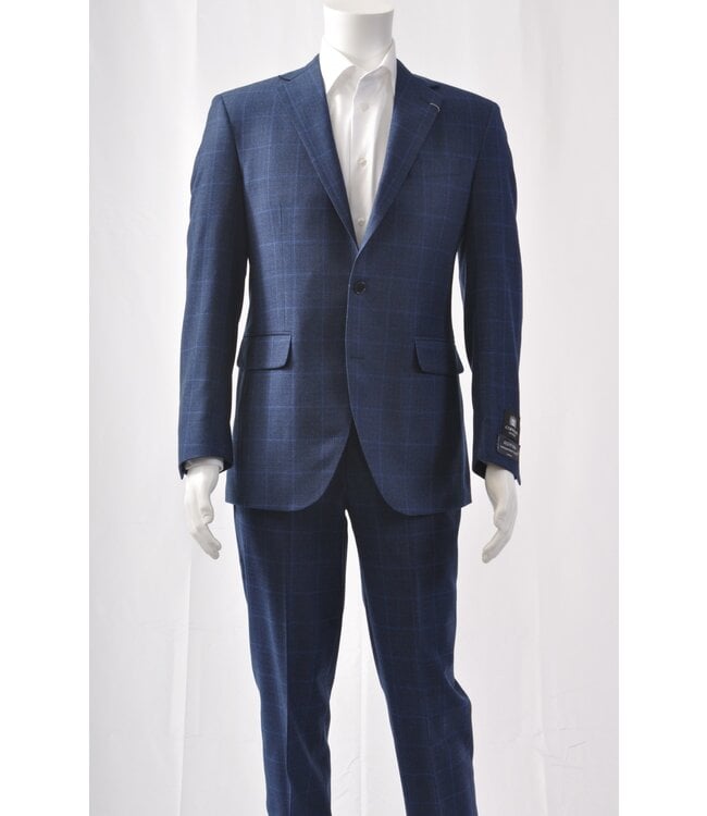 Modern Fit Blue Block Suit