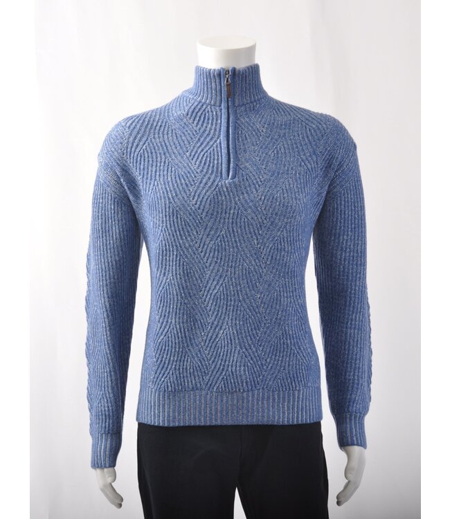 Denim Blue 1/4 Zip Sweater