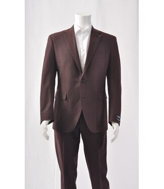 COPPLEY Modern Fit Burgundy Striped Suit