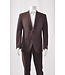 Modern Fit Burgundy Striped Suit