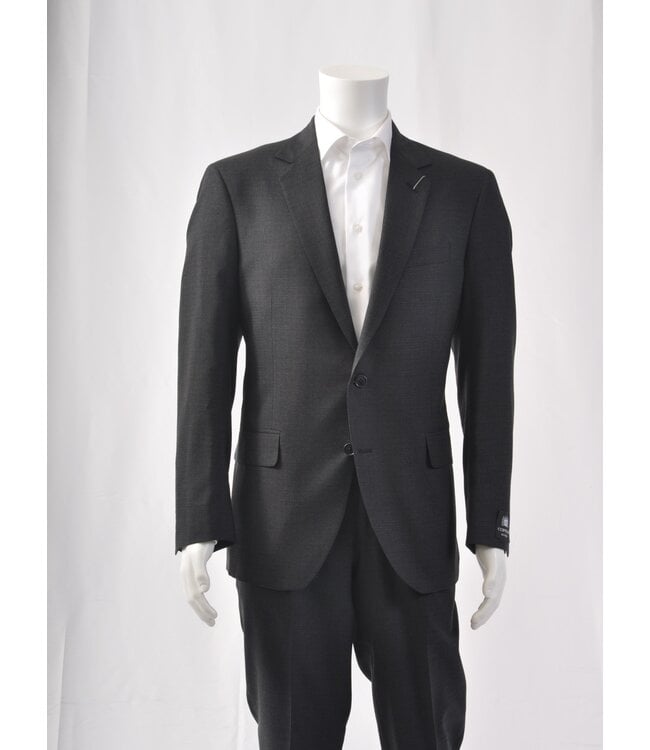 Classic Fit Charcoal Navy Block Suit - Benjamin's Menswear