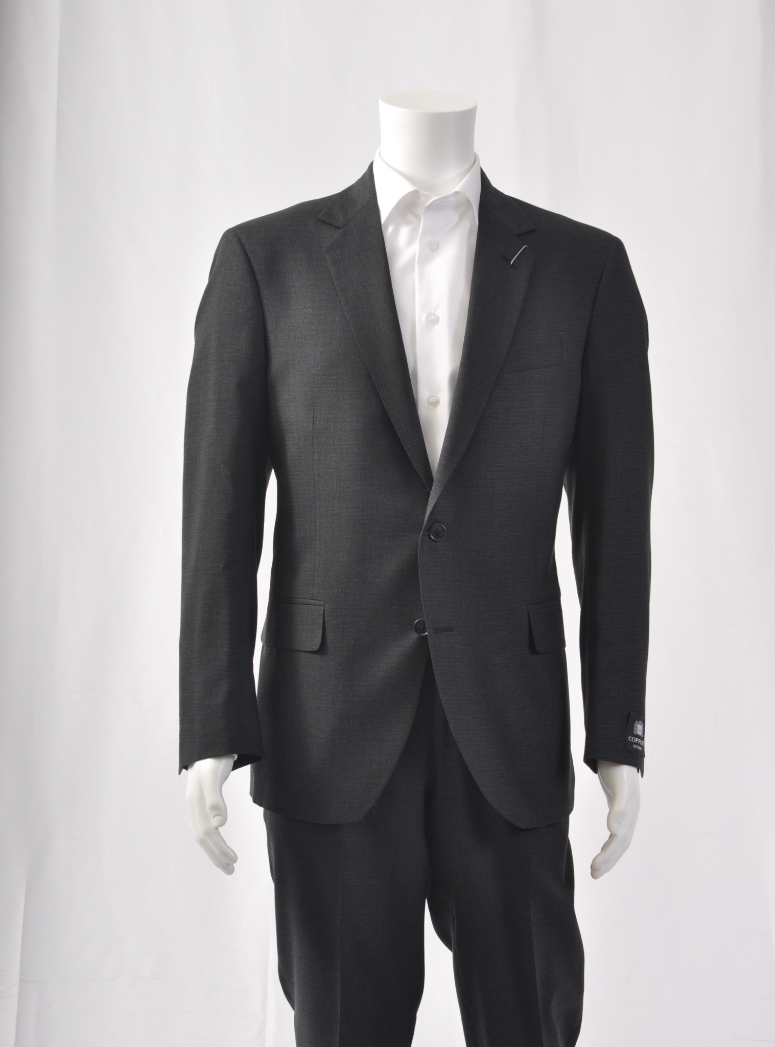 Classic Fit Charcoal Navy Block Suit - Benjamin's Menswear