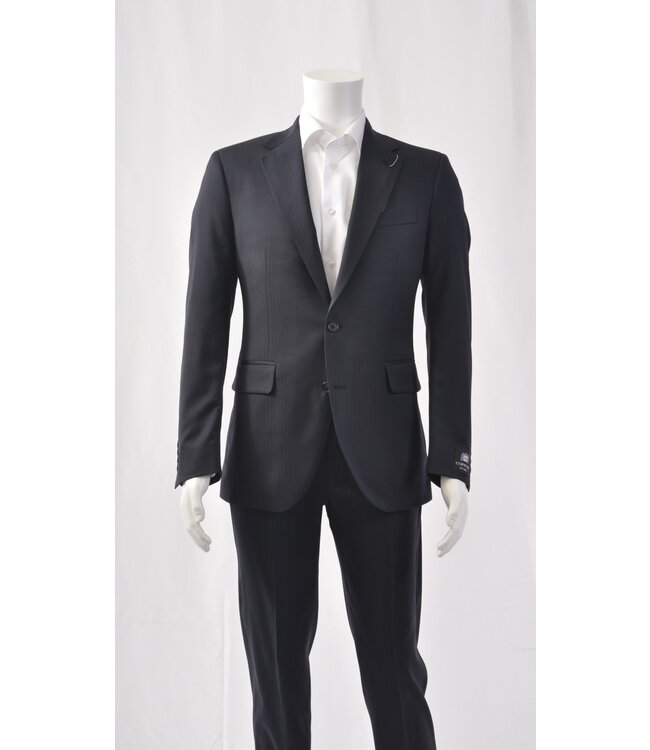 Slim Fit Navy Pin Striped Suit - Benjamin's Menswear