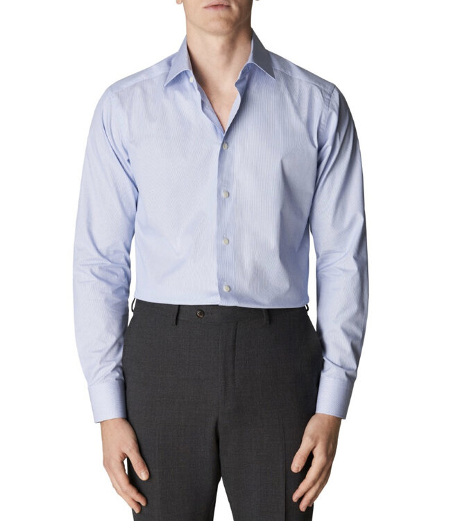 Slim Fit Blue Tight Striped Shirt