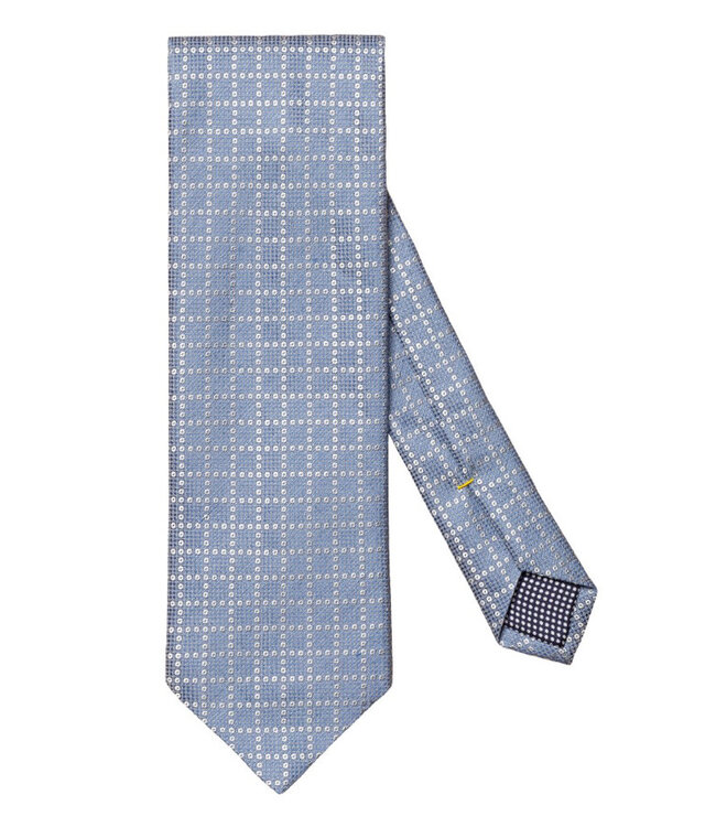Silk Linen Mid Blue Check Tie