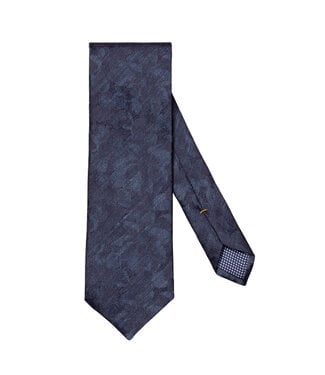 ETON Silk Linen Navy Floral Print Tie