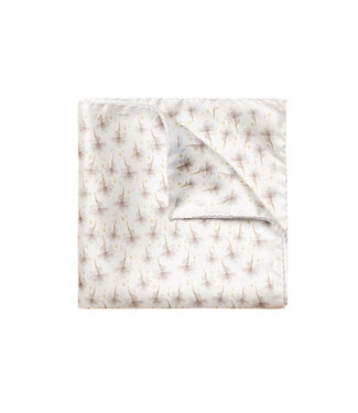 ETON Silk Floral Light Grey Pocket Square