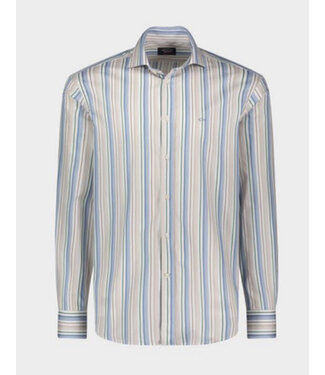 PAUL & SHARK Classic Fit Blue Taupe Stripe  Shirt